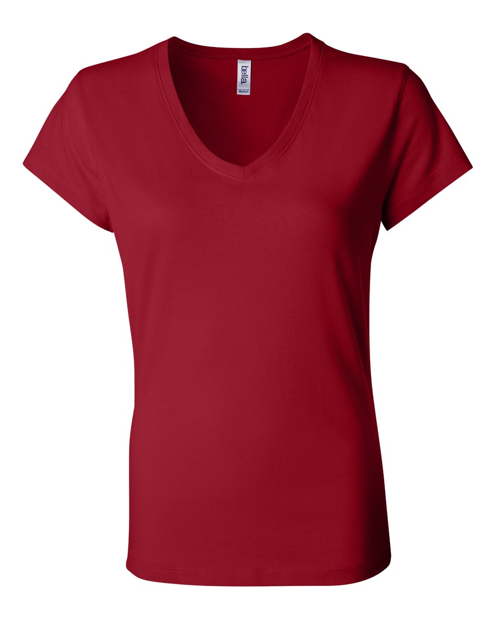 Women’s Jersey V-Neck Tee - Front - B53306703 - Red