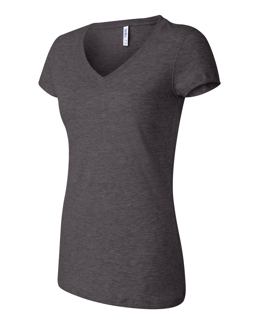 Women’s Jersey V-Neck Tee - Side - B53306093 - Dark Grey Heather