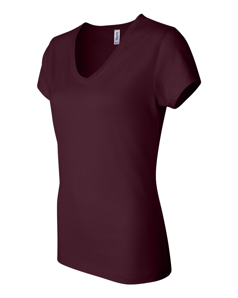 Women’s Jersey V-Neck Tee - Side - B53306533 - Maroon