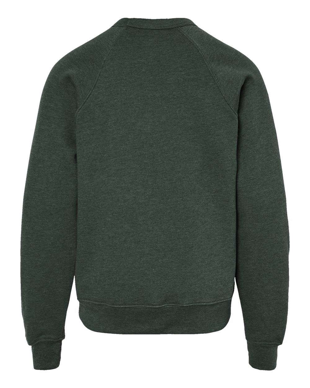 Youth Sponge Fleece Crewneck Sweatshirt - Back - B33606543 - Heather Forest