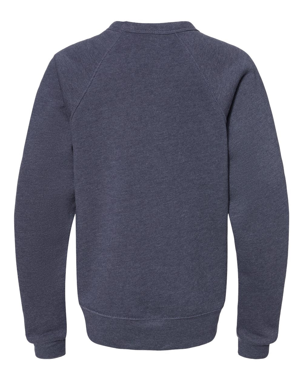 Youth Sponge Fleece Crewneck Sweatshirt - Back - B33606653 - Heather Navy