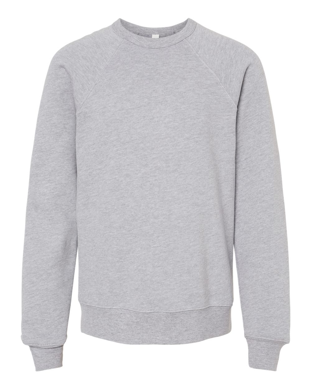 Youth Sponge Fleece Crewneck Sweatshirt - Front - B33606023 - Athletic Heather