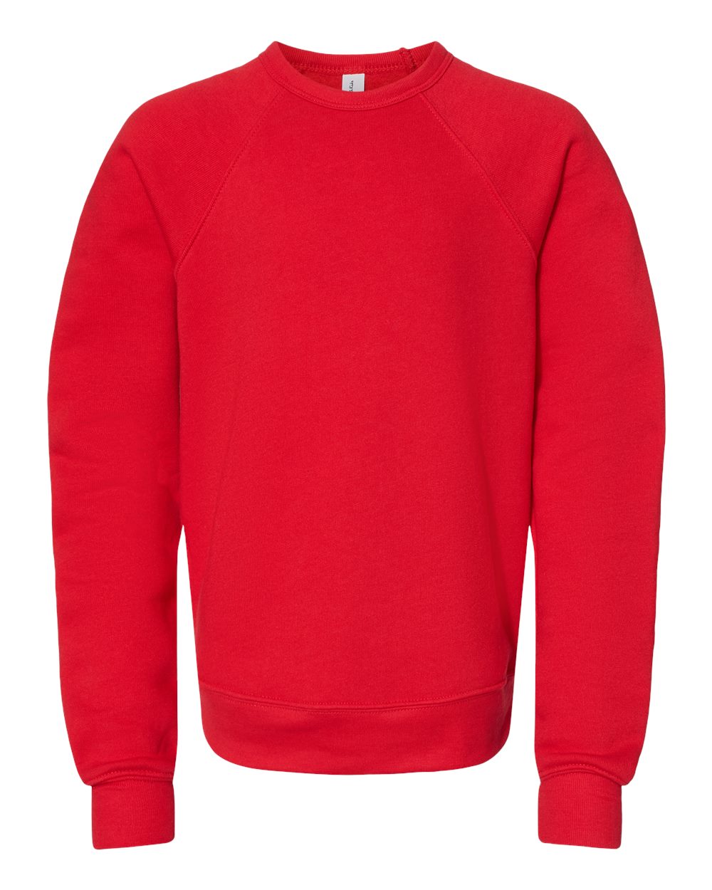 Youth Sponge Fleece Crewneck Sweatshirt - Front - B33606703 - Red