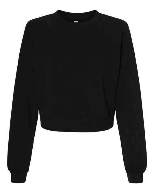 Women's Raglan Pullover Fleece - Front - B10206503 - Black