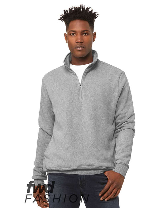 Unisex FWD Fashion Quarter-Zip Pullover Fleece - Front - B02206582 - Athletic Heather