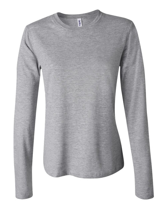 Women’s Jersey Long Sleeve Tee - Front - B57606583 - Athletic Heather