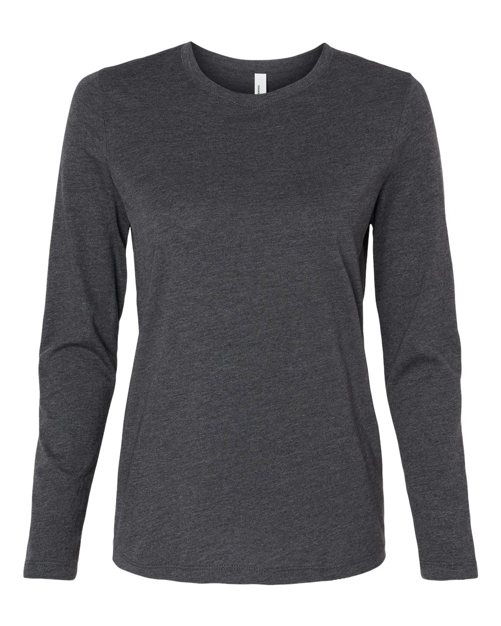 Women’s Jersey Long Sleeve Tee - Front - B57606643 - Dark Grey Heather