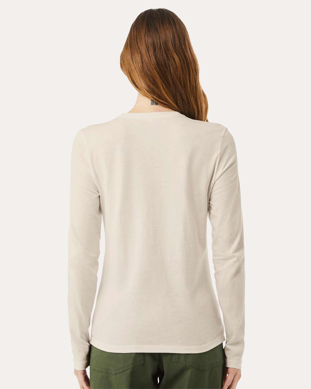 Women’s Jersey Long Sleeve Tee - OnModelBack - B57606383 - Heather Dust