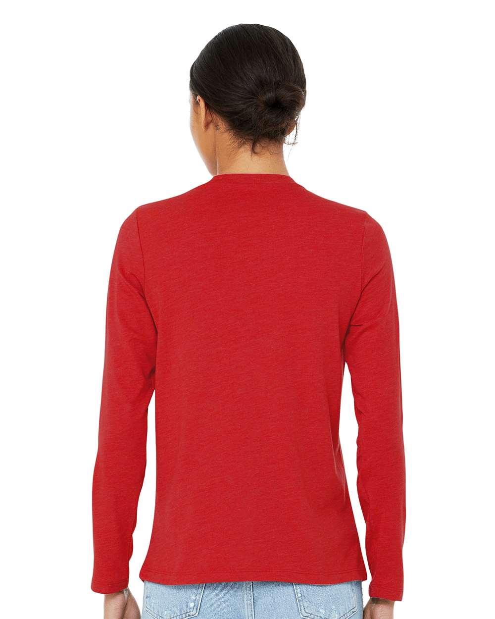 Women’s Jersey Long Sleeve Tee - OnModelBack - B57606703 - Red