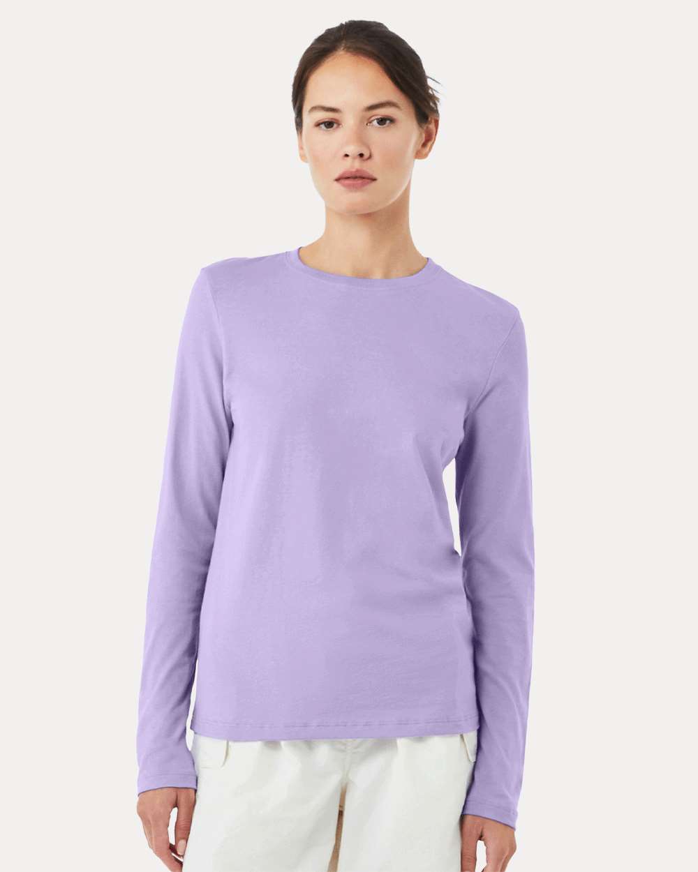 Women’s Jersey Long Sleeve Tee - OnModelFront - B57606373 - Dark Lavender