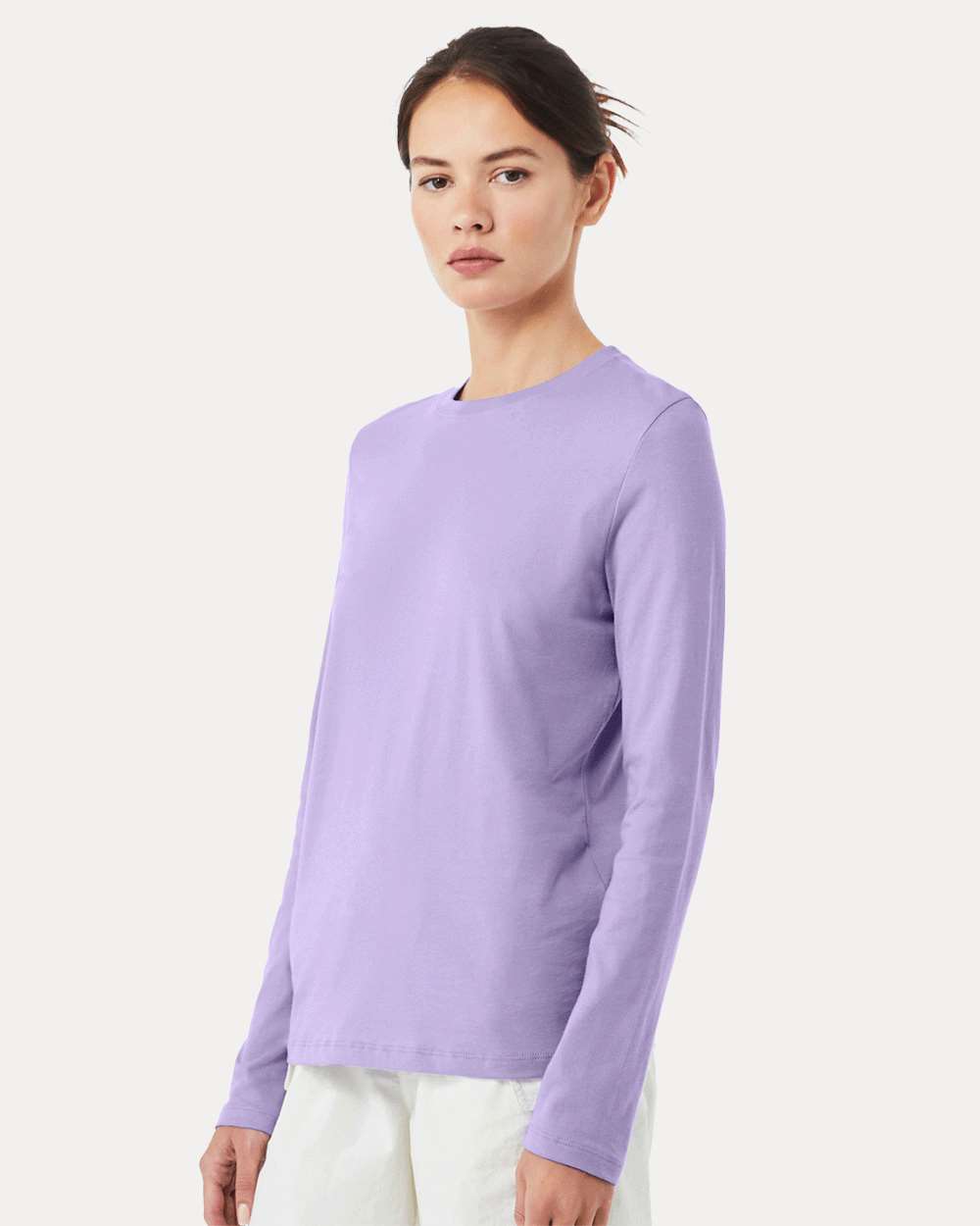 Women’s Jersey Long Sleeve Tee - OnModelSide - B57606373 - Dark Lavender