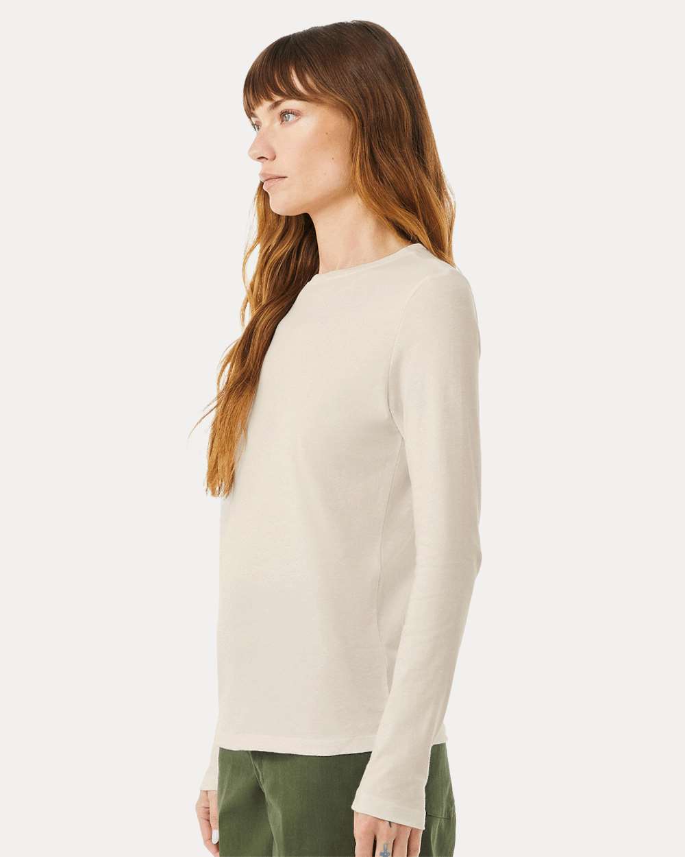 Women’s Jersey Long Sleeve Tee - OnModelSide - B57606383 - Heather Dust