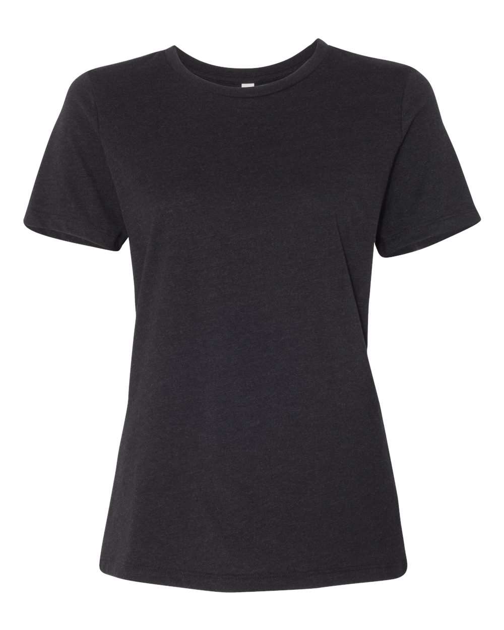Women’s Relaxed Fit Heather CVC Tee - Front - B20506103 - Black Heather