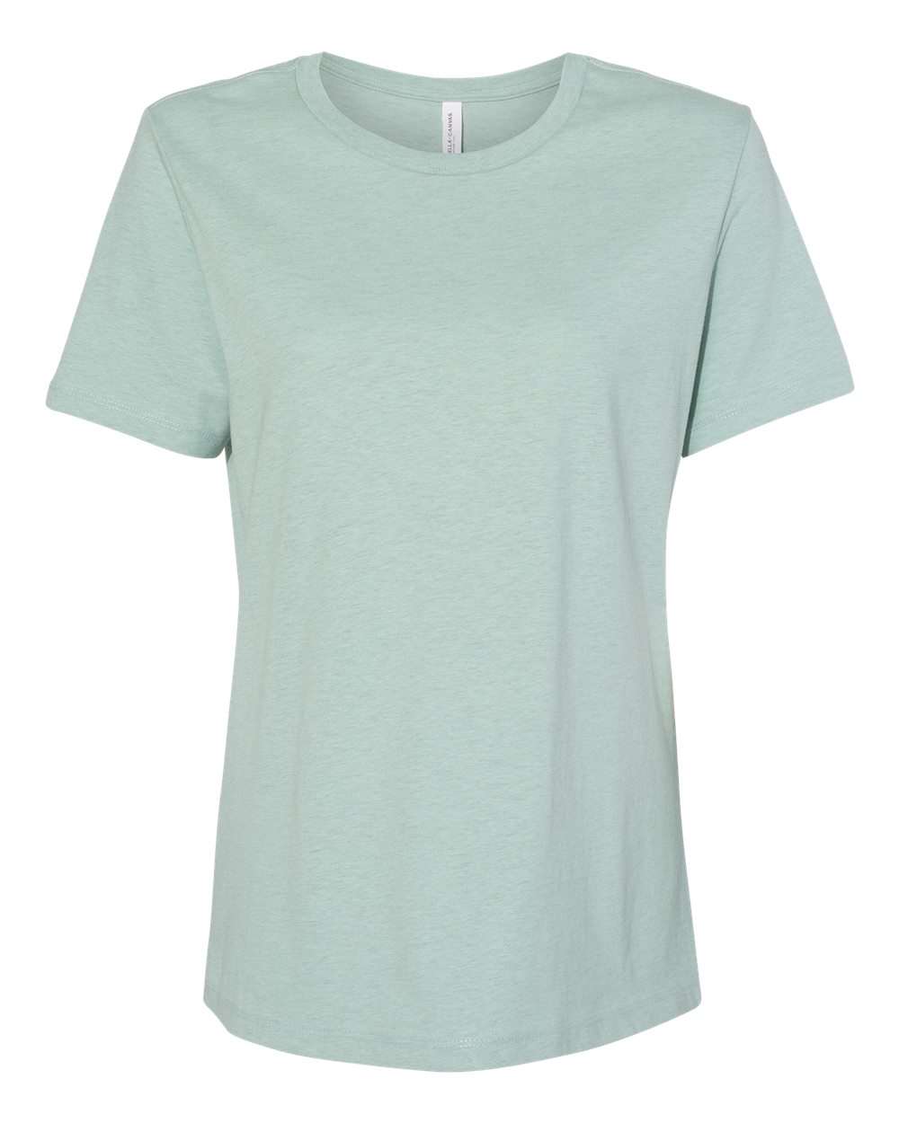 Women’s Relaxed Fit Heather CVC Tee - Front - B20506113 - Heather Prism Dusty Blue