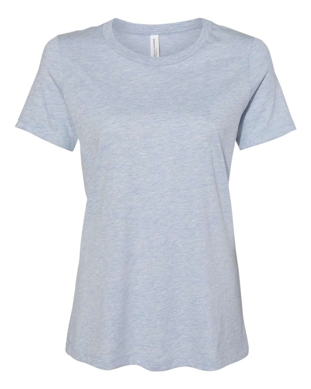 Women’s Relaxed Fit Heather CVC Tee - Front - B20506253 - Heather Prism Blue