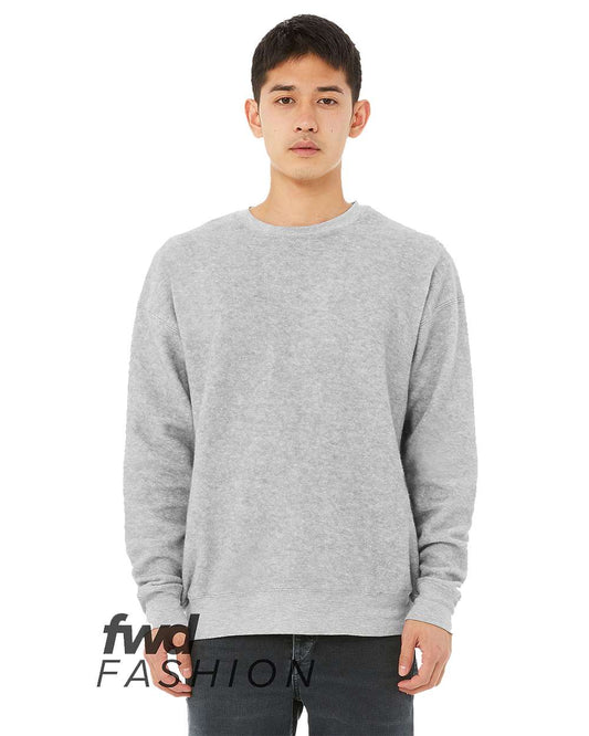 Unisex FWD Fashion Sueded Drop Shoulder Sweatshirt - Front - B03706582 - Athletic Heather