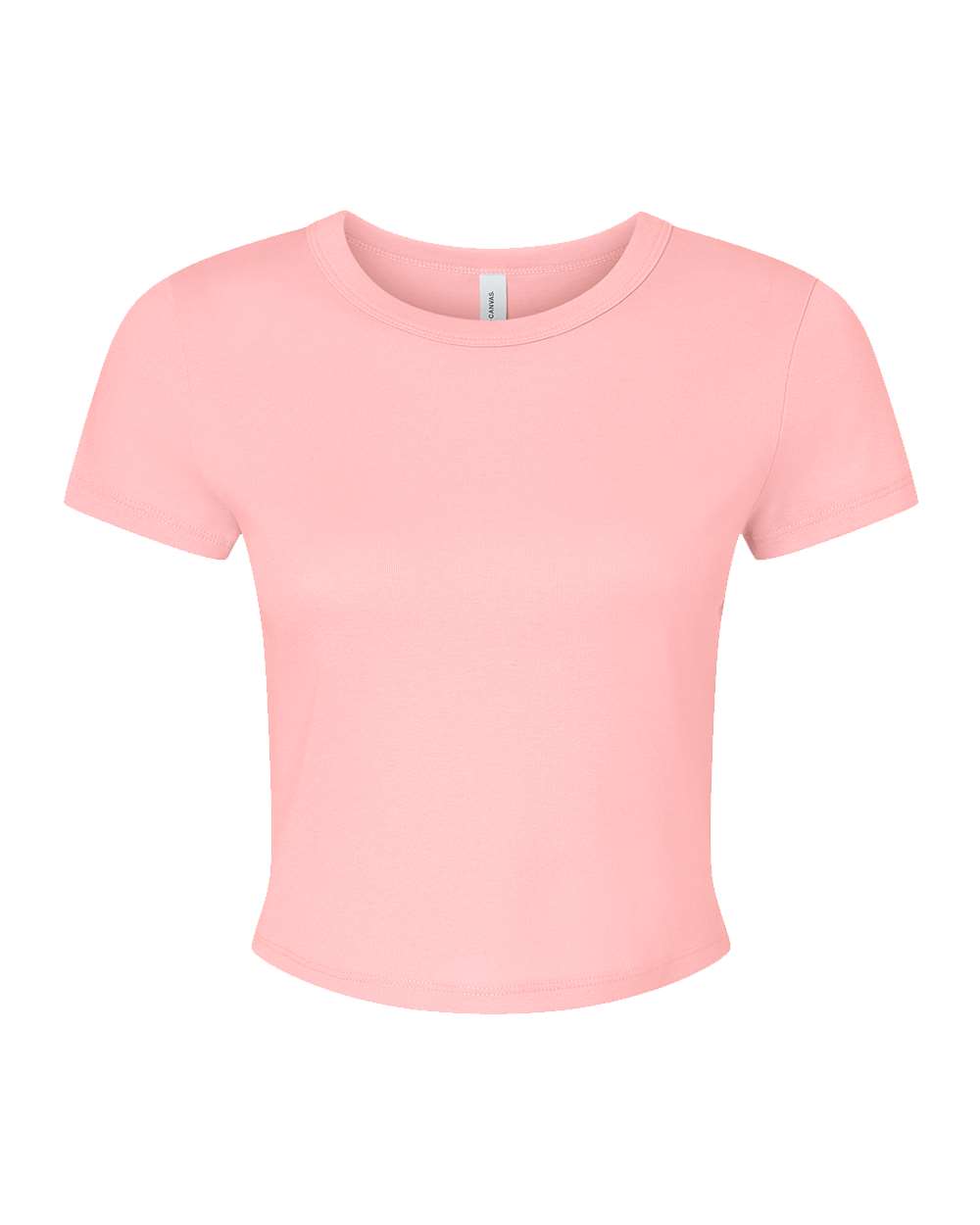 Women's Micro Rib Baby Tee - Front - B15706302 - Solid Pink Blend