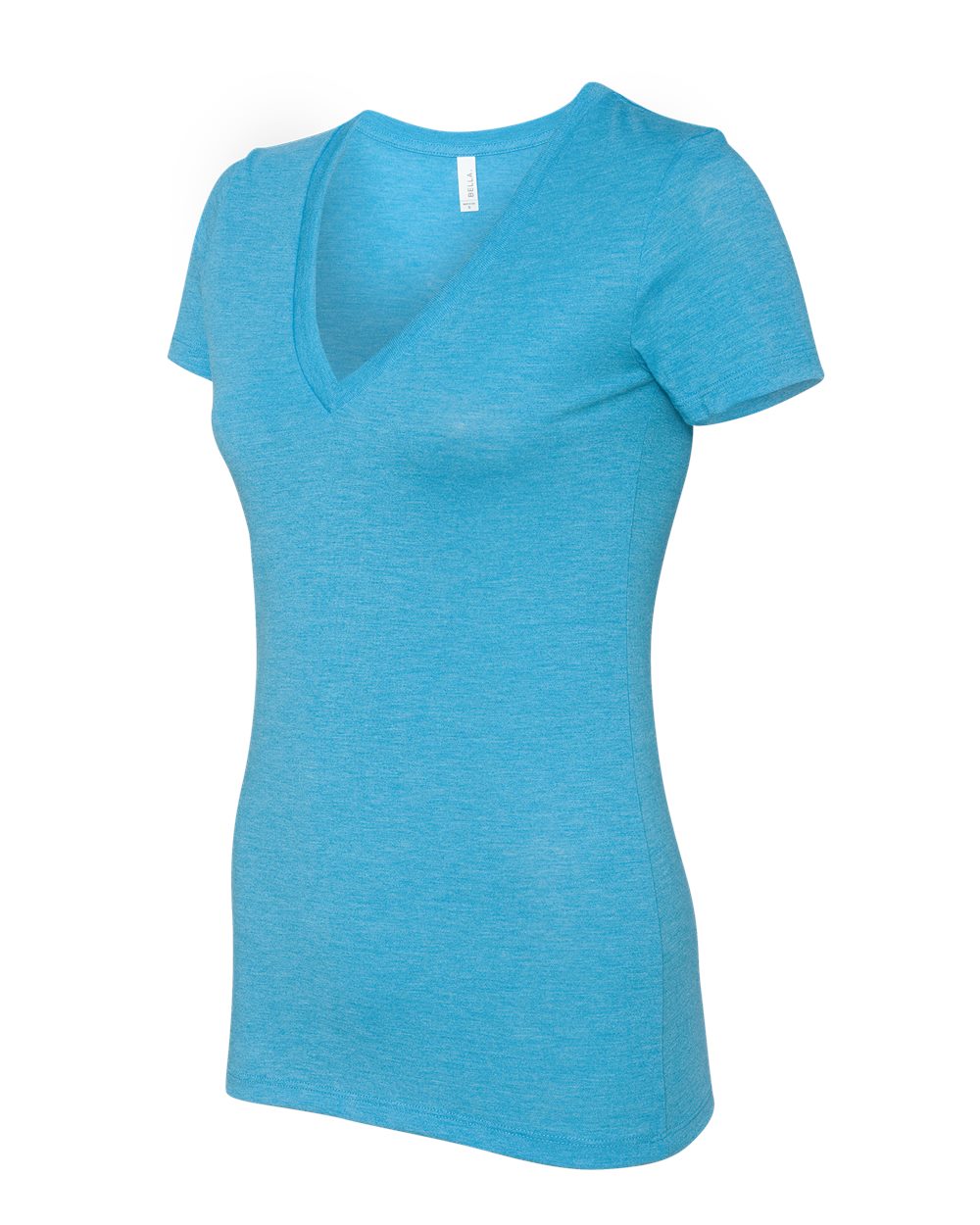 Women’s Triblend Deep V-Neck Tee - Side - B87806057 - Aqua Triblend