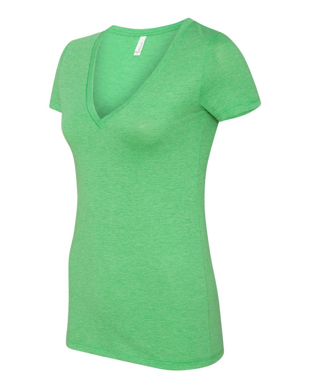 Women’s Triblend Deep V-Neck Tee - Side - B87806196 - Green Triblend