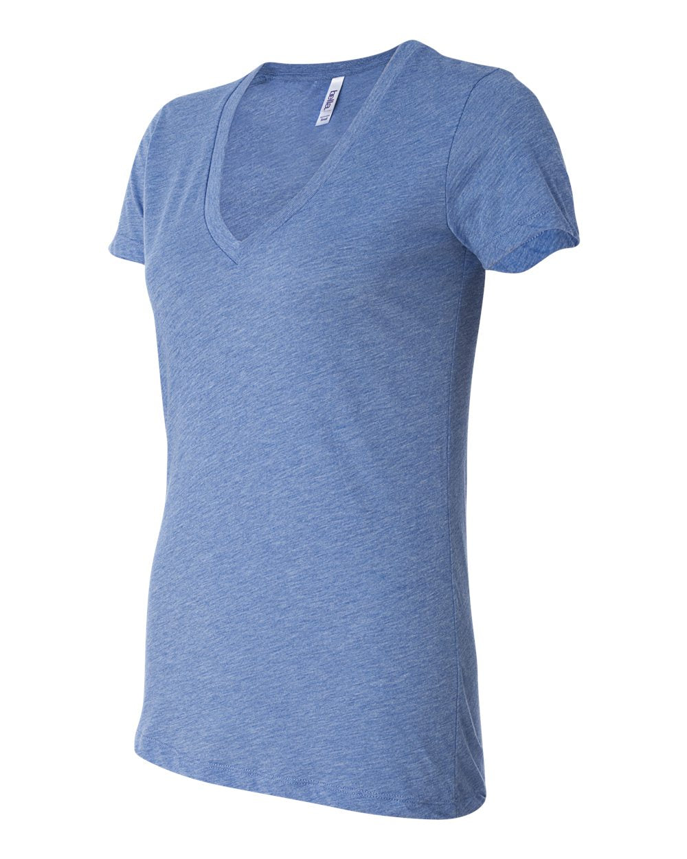 Women’s Triblend Deep V-Neck Tee - Side - B87806253 - Blue Triblend