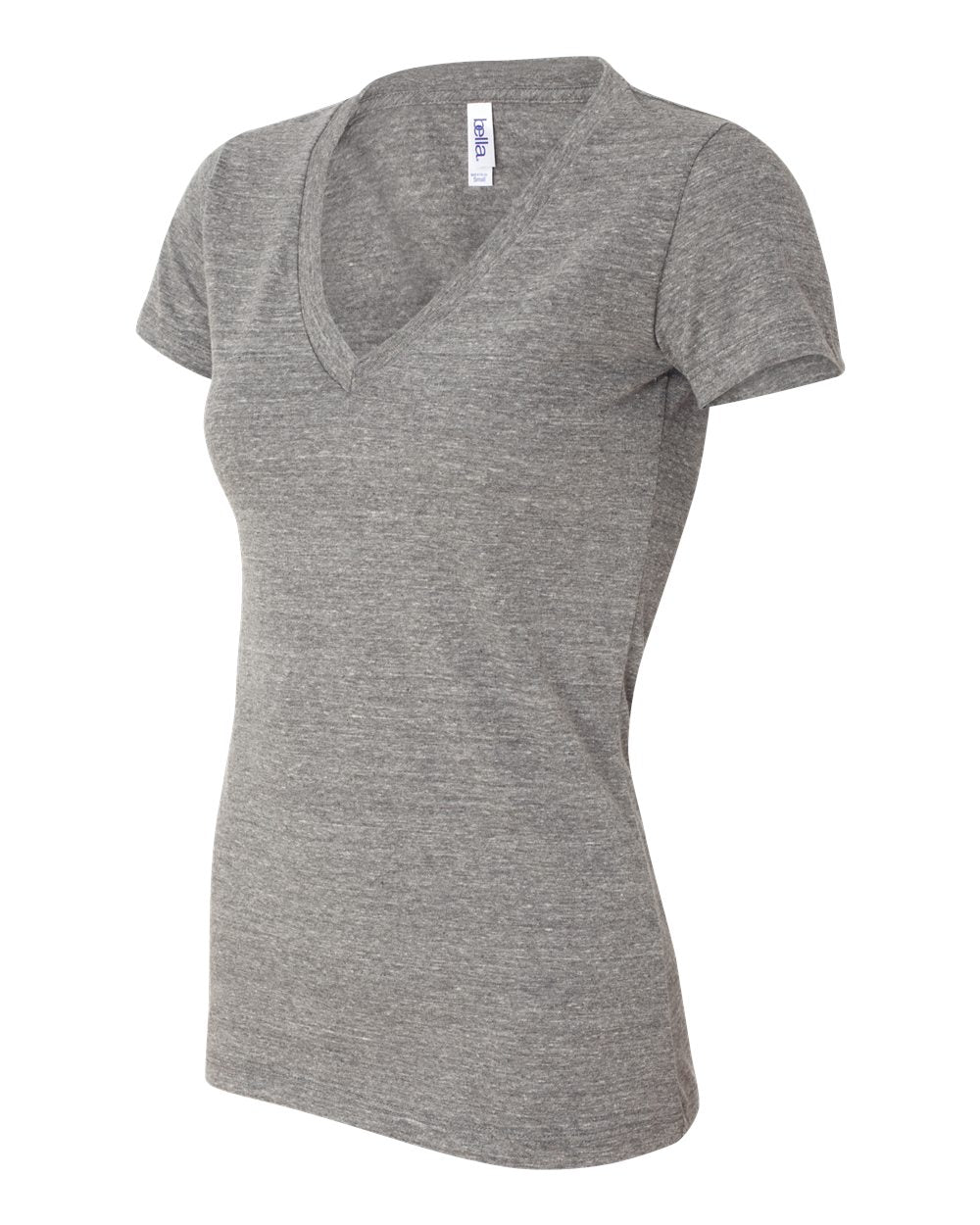 Women’s Triblend Deep V-Neck Tee - Side - B87806583 - Grey Triblend