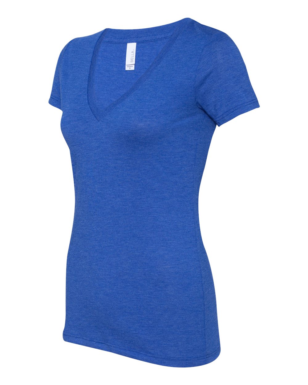 Women’s Triblend Deep V-Neck Tee - Side - B87806753 - True Royal Triblend