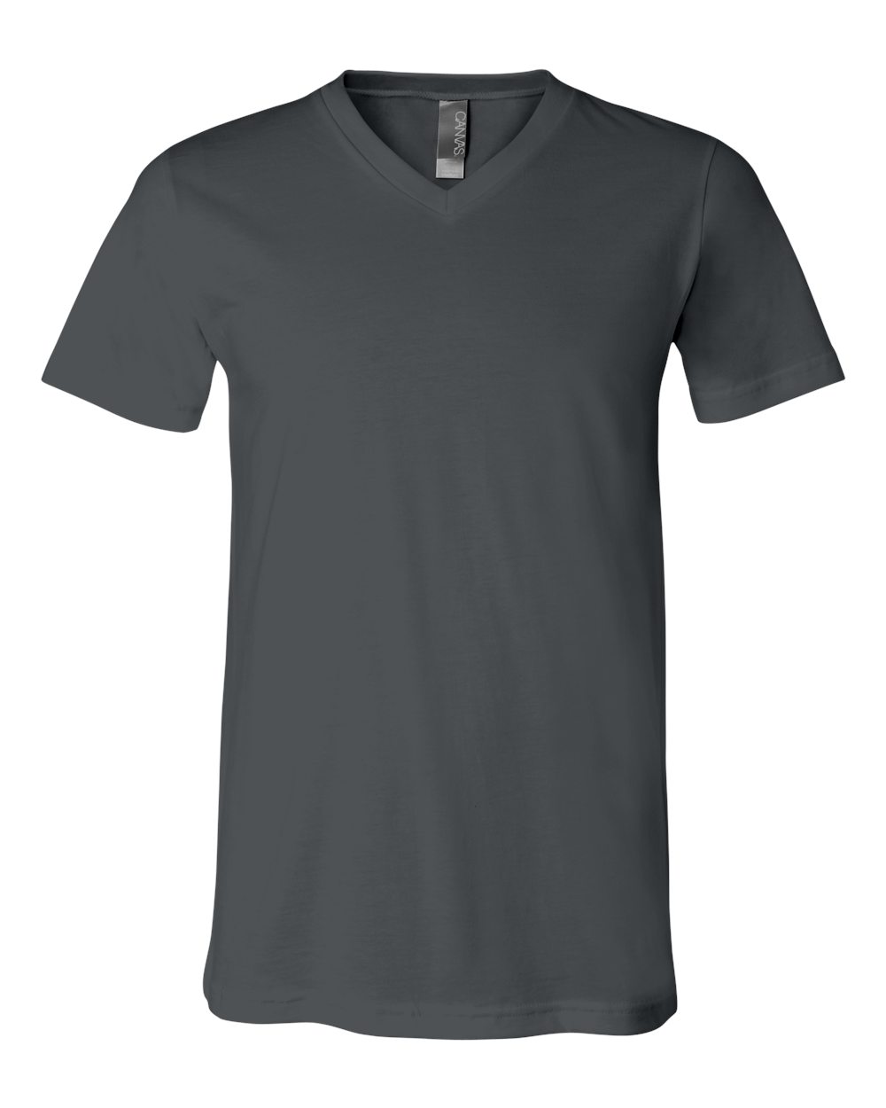 Unisex Jersey V-Neck Tee - Front - B00306092 - Asphalt