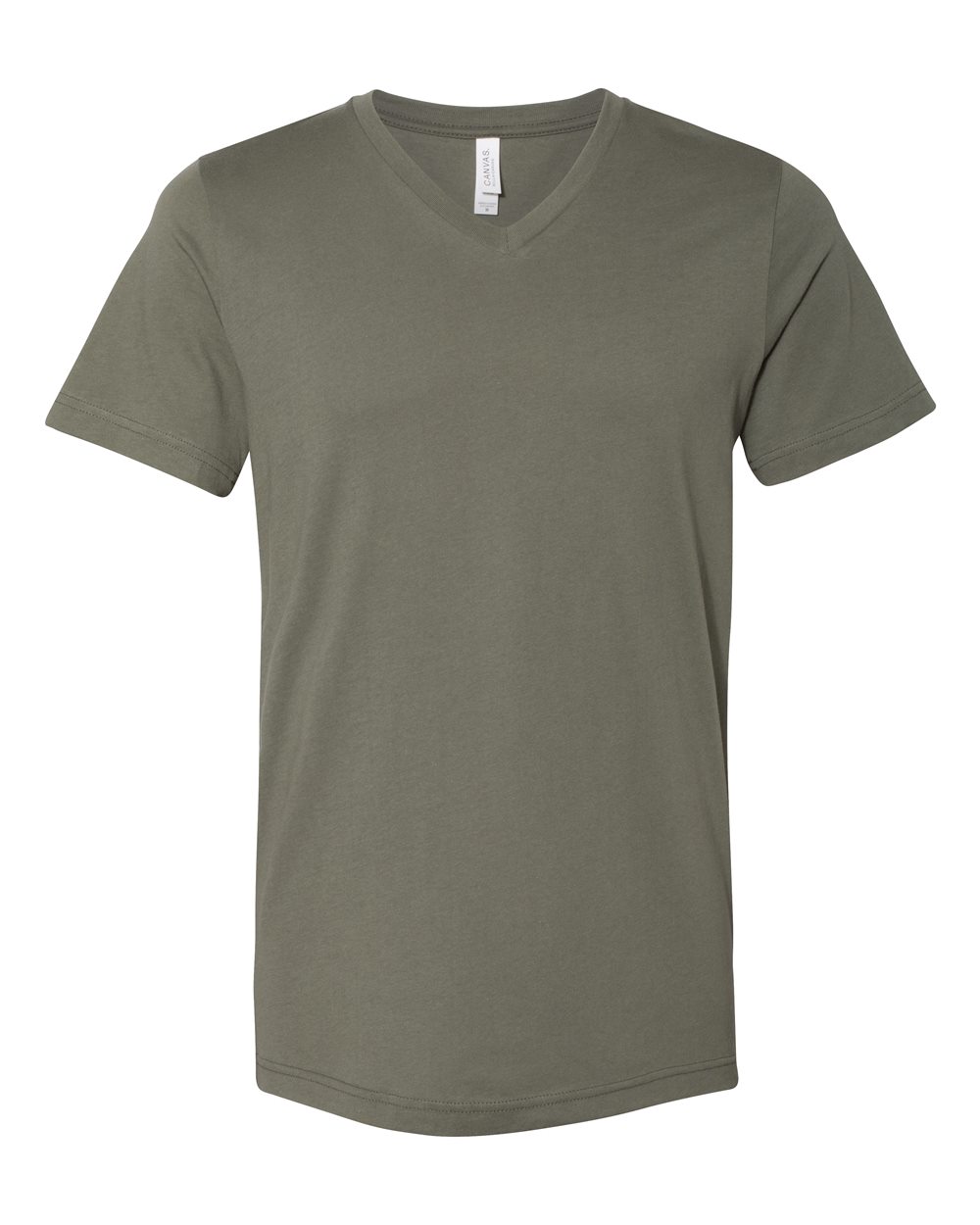 Unisex Jersey V-Neck Tee - Front - B00306962 - Military Green