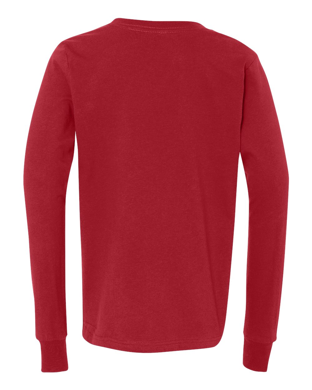 Youth Jersey Long Sleeve Tee - Back - B15606703 - Red
