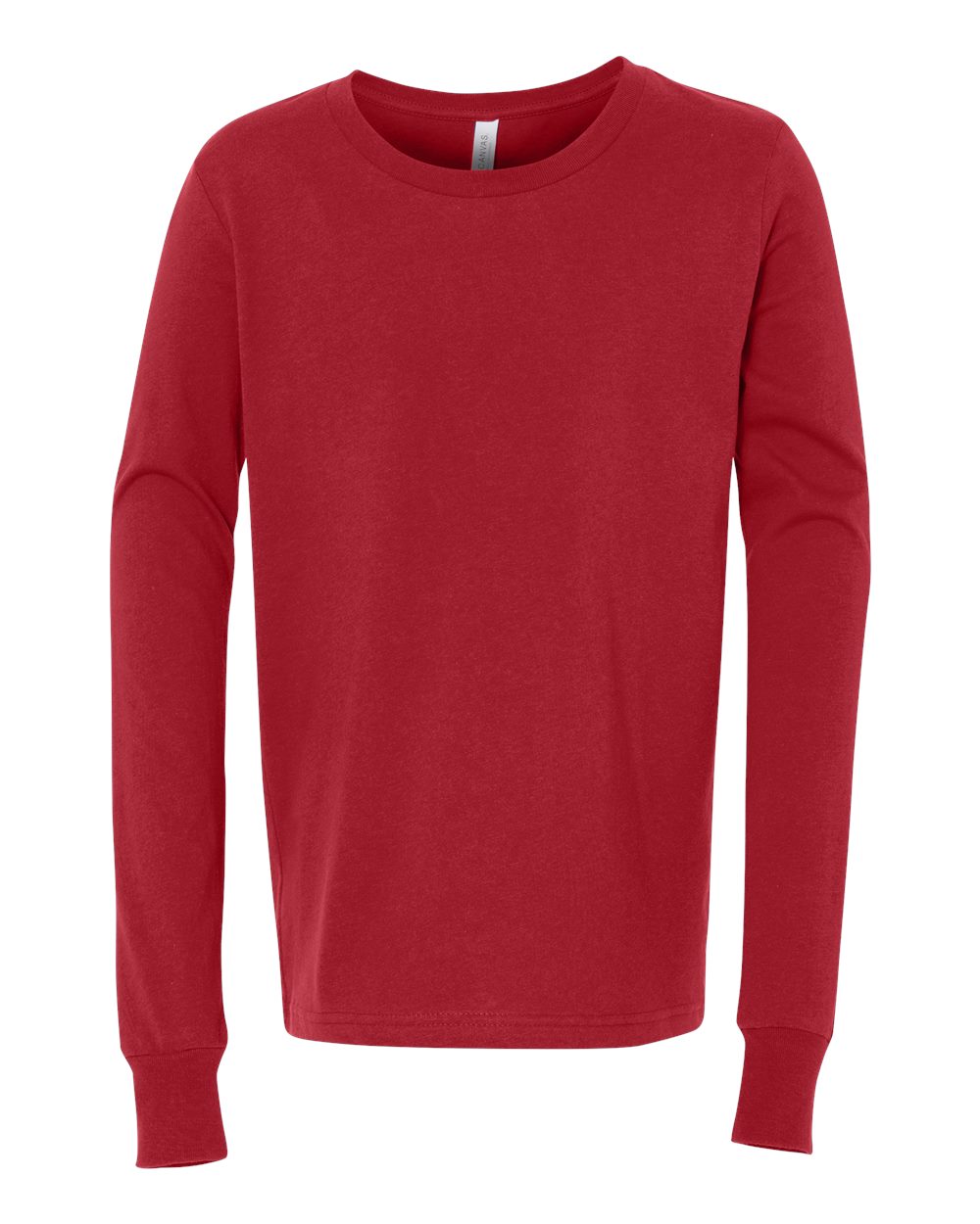 Youth Jersey Long Sleeve Tee - Front - B15606703 - Red