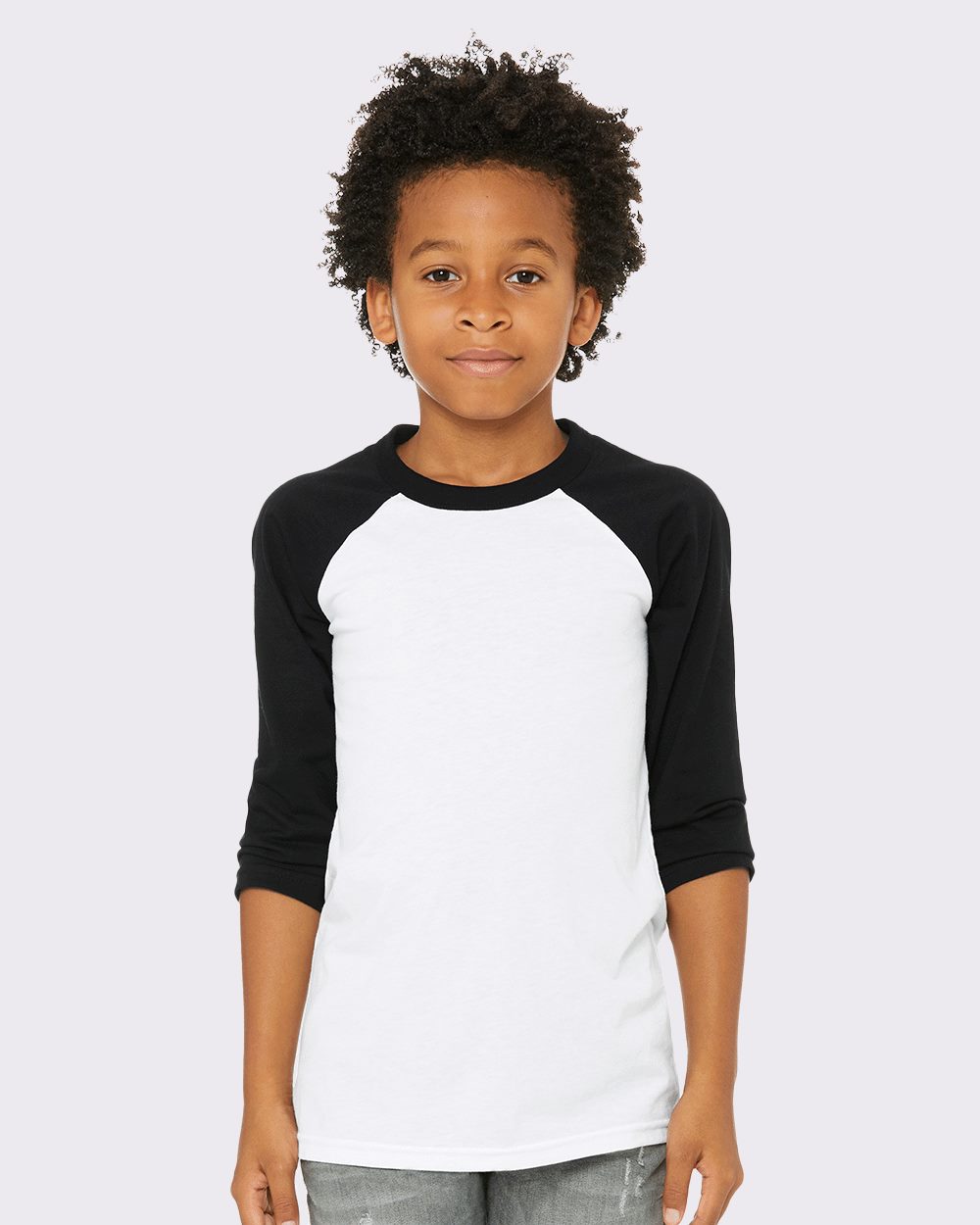 Youth Three-Quarter Sleeve Baseball Tee - styleImage