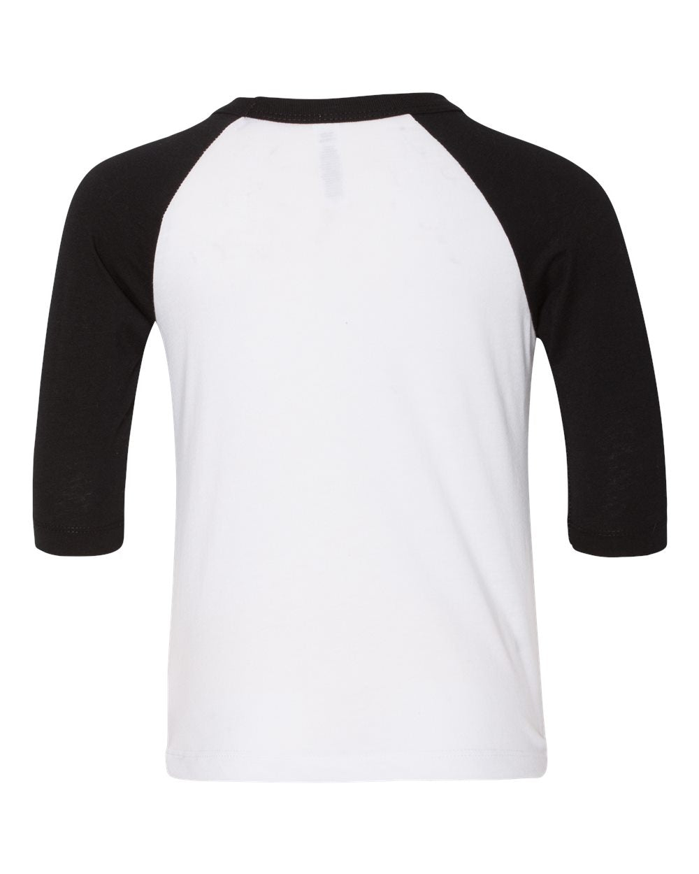 Toddler Three-Quarter Sleeve Baseball Tee - Back - B36506512 - White/ Black