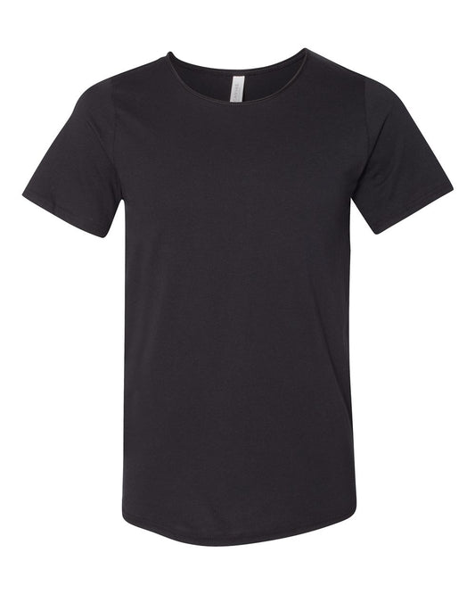 Unisex Raw Neck Tee - Front - B36706503 - Black