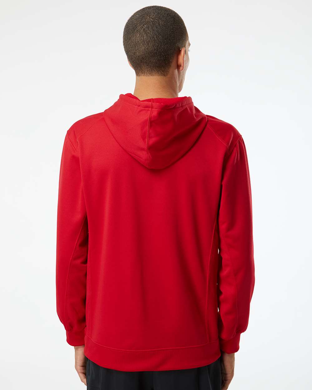 Men's Performance Fleece Hooded Sweatshirt - OnModelBack - B84985702 - Red
