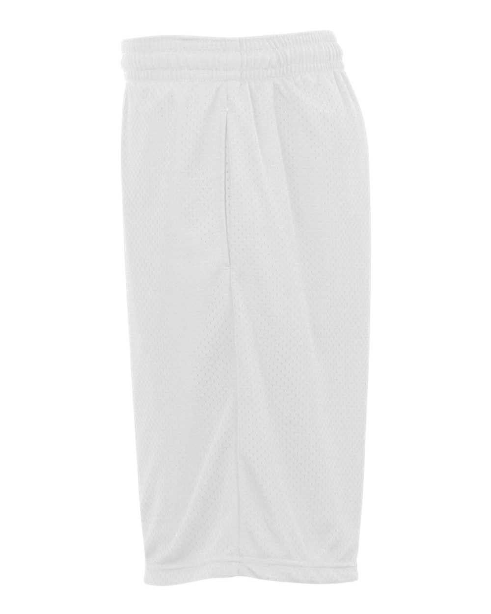 Men's Pro Mesh 9" Shorts with Pockets - Side - B09085003 - White