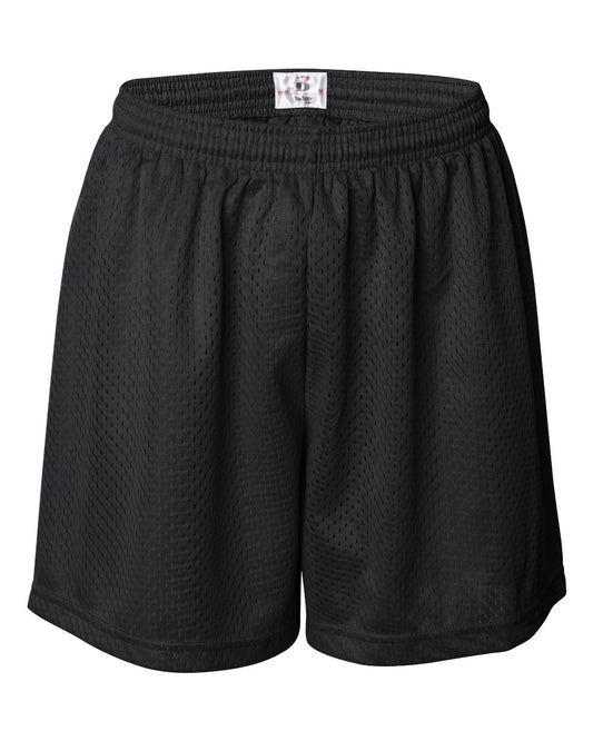 Women's Pro Mesh 5" Shorts with Solid Liner - Front - B09385502 - Black