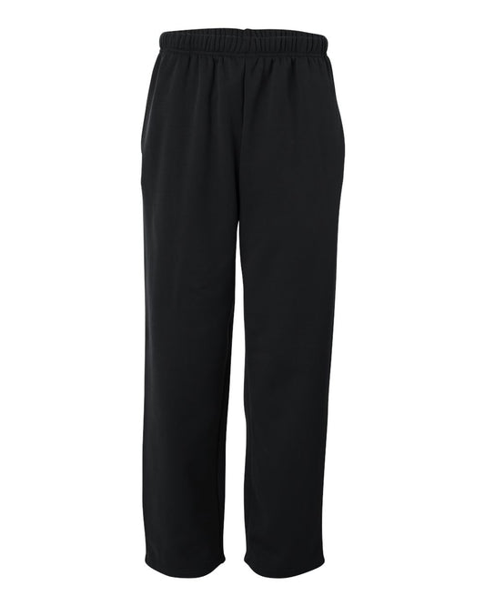 Unisex Performance Fleece Open-Bottom Sweatpants - Front - B83985502 - Black