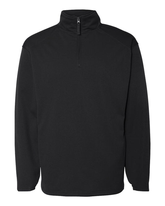 Men's Performance Fleece Quarter-Zip Pullover - Front - B86785502 - Black