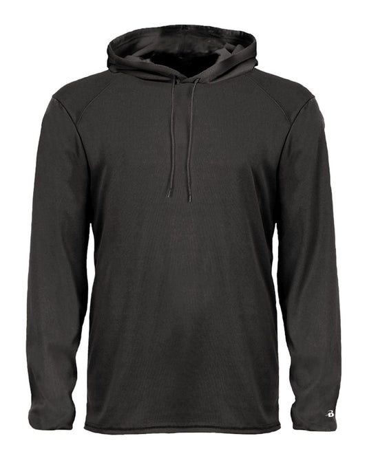 Unisex B-Core Hooded Long Sleeve T-Shirt - Front - B27885502 - Black