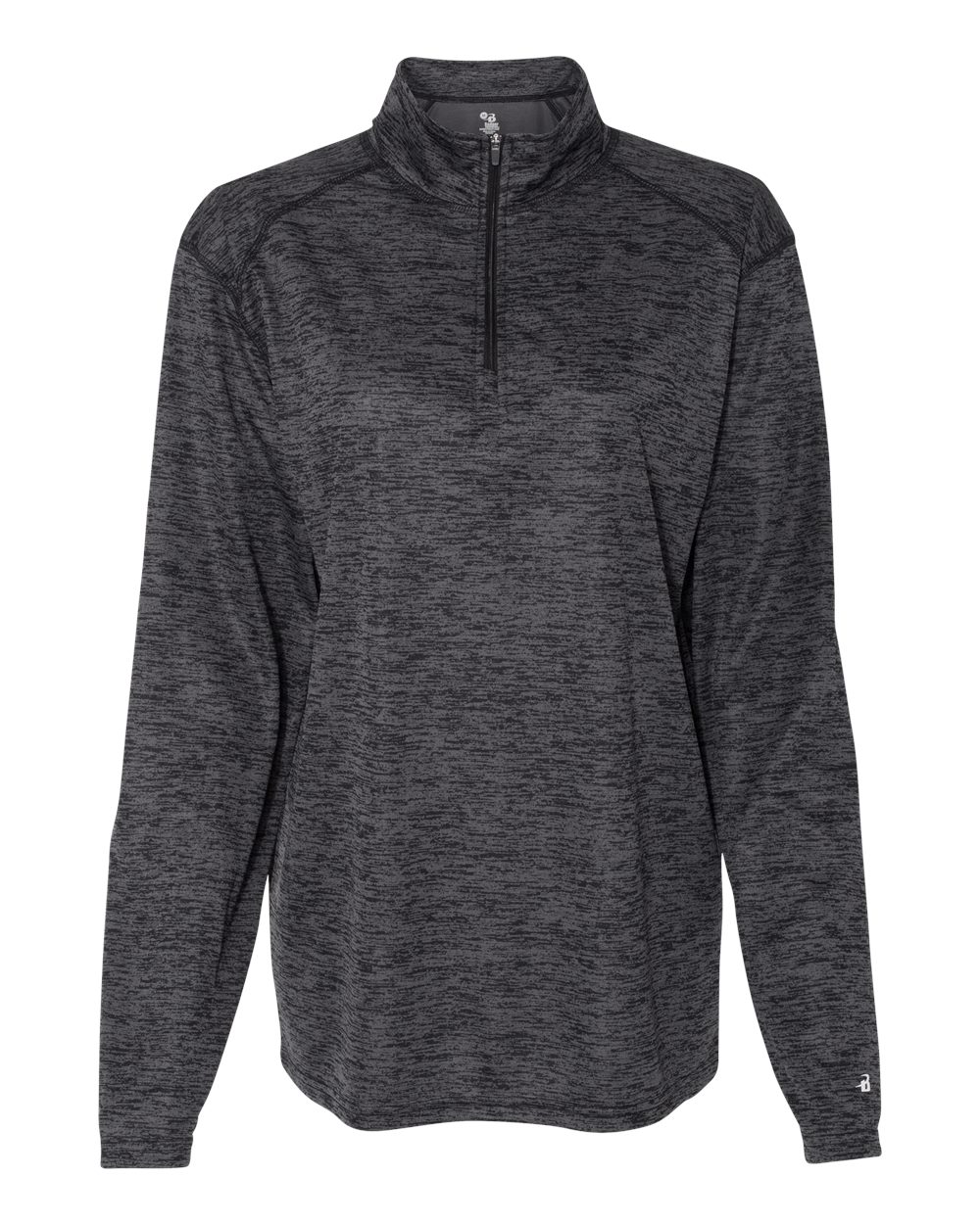 Women’s Tonal Blend Quarter-Zip Pullover - Front - B14185502 - Black Tonal Blend