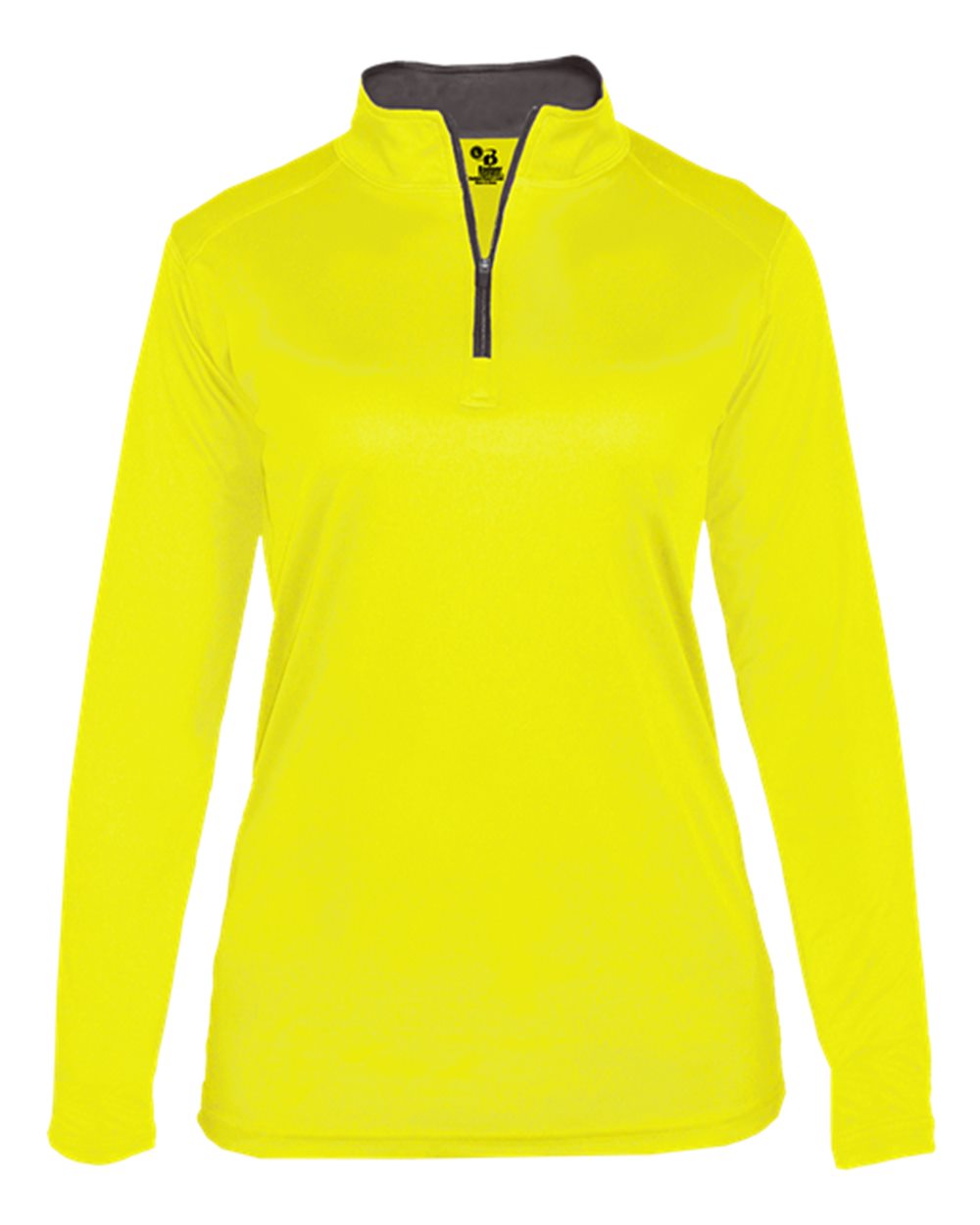 Women’s B-Core Quarter-Zip Pullover - Front - B15285172 - Safety Yellow Green/ Graphite