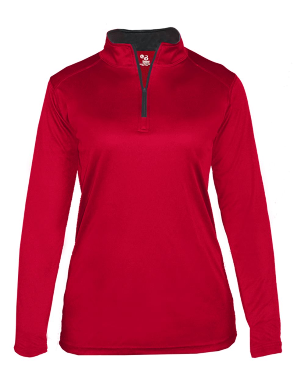 Women’s B-Core Quarter-Zip Pullover - Front - B15285702 - Red/ Graphite