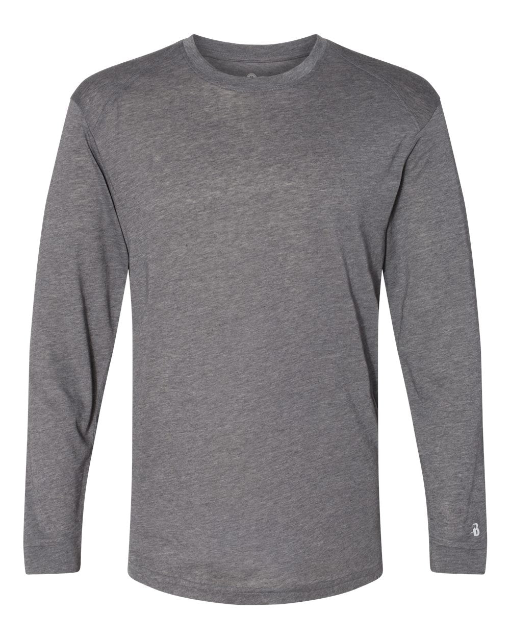 Men's Triblend Performance Long Sleeve T-Shirt - Front - B19585132 - Graphite Heather