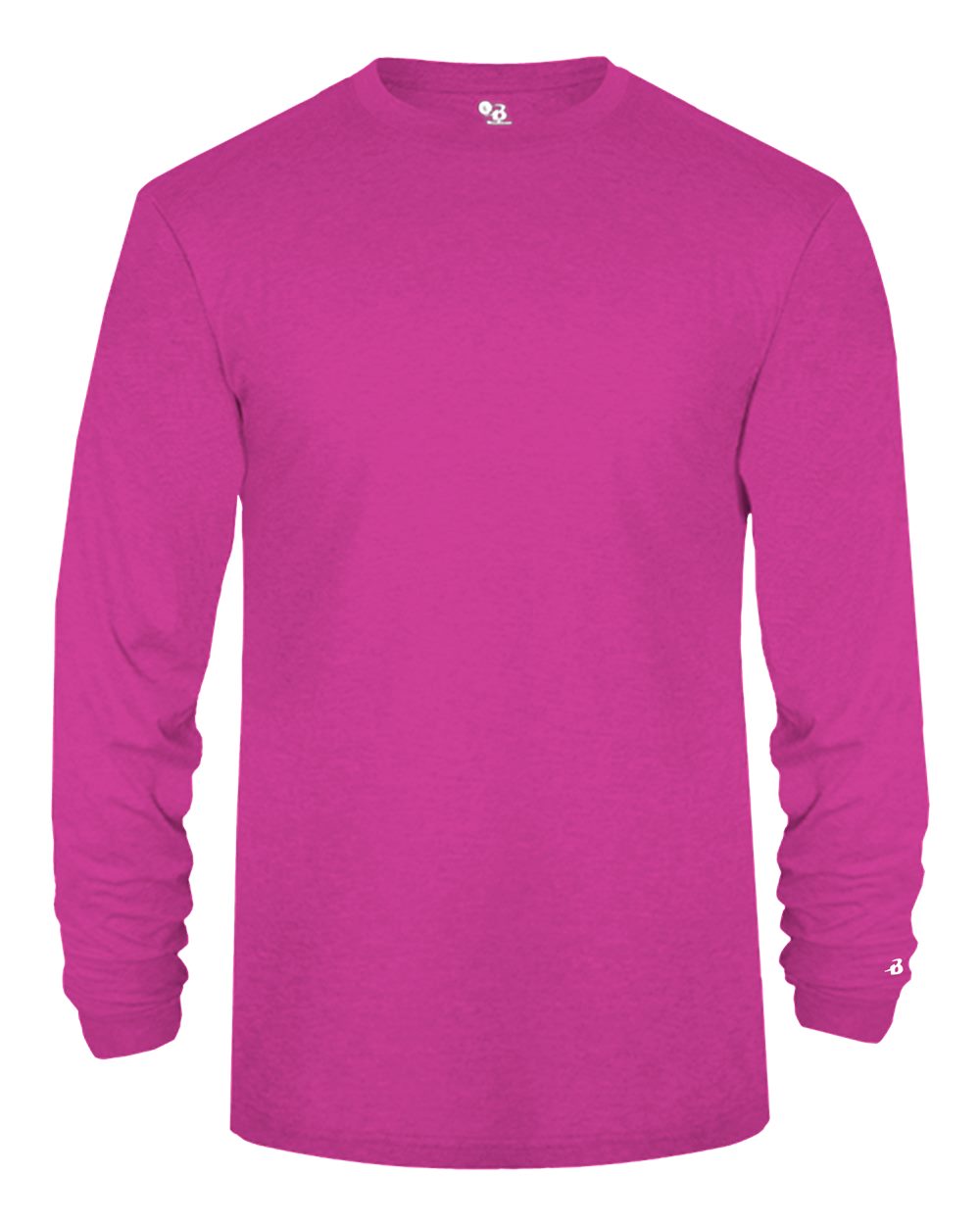 Men's Triblend Performance Long Sleeve T-Shirt - Front - B19585302 - Hot Pink Heather