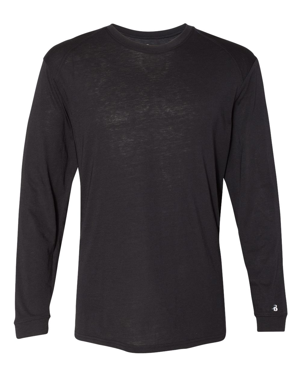 Men's Triblend Performance Long Sleeve T-Shirt - Front - B19585502 - Black