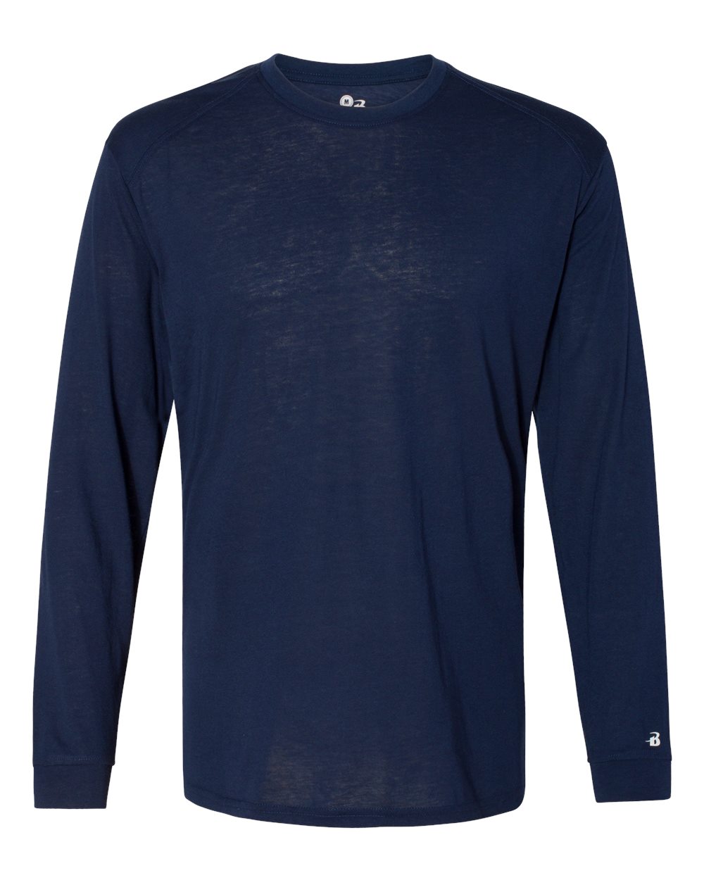 Men's Triblend Performance Long Sleeve T-Shirt - Front - B19585652 - Navy