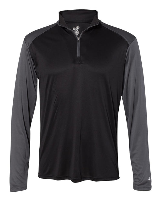 Men's Ultimate SoftLock™ Sport Quarter-Zip Pullover - Front - B87985502 - Black/ Graphite