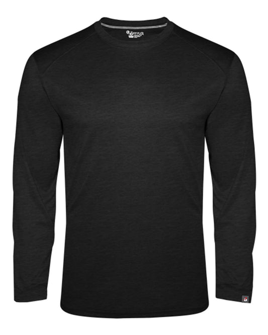 Men's FitFlex Performance Long Sleeve T-Shirt - Front - B08485502 - Black