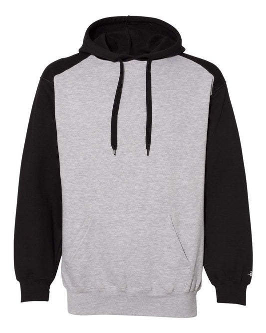 Unisex Sport Athletic Fleece Hooded Sweatshirt - Front - B22685502 - Oxford/ Black