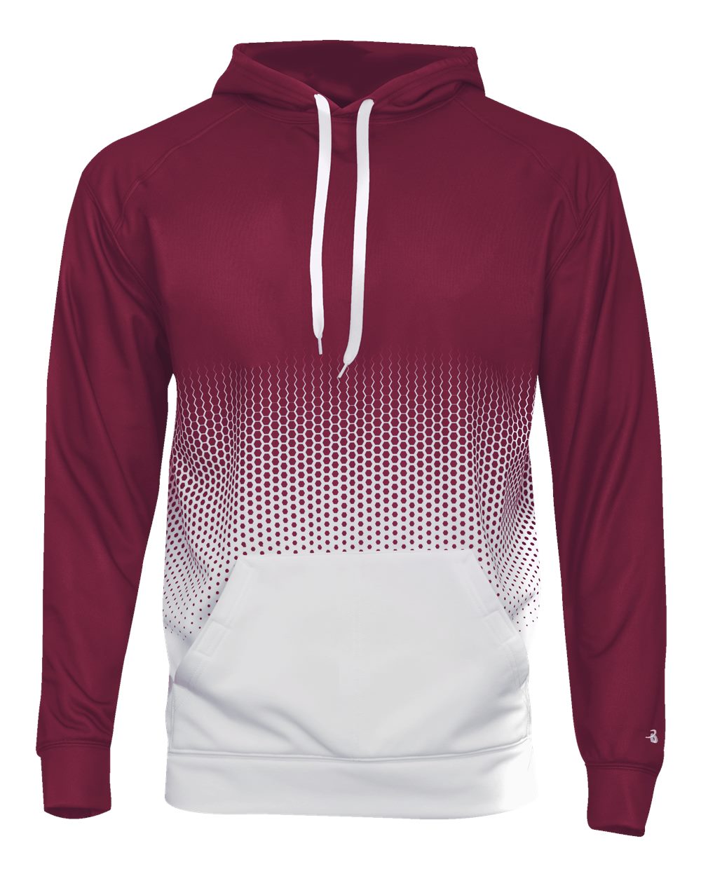 Men's Hex 2.0 Hooded Sweatshirt - Front - B56685532 - Maroon